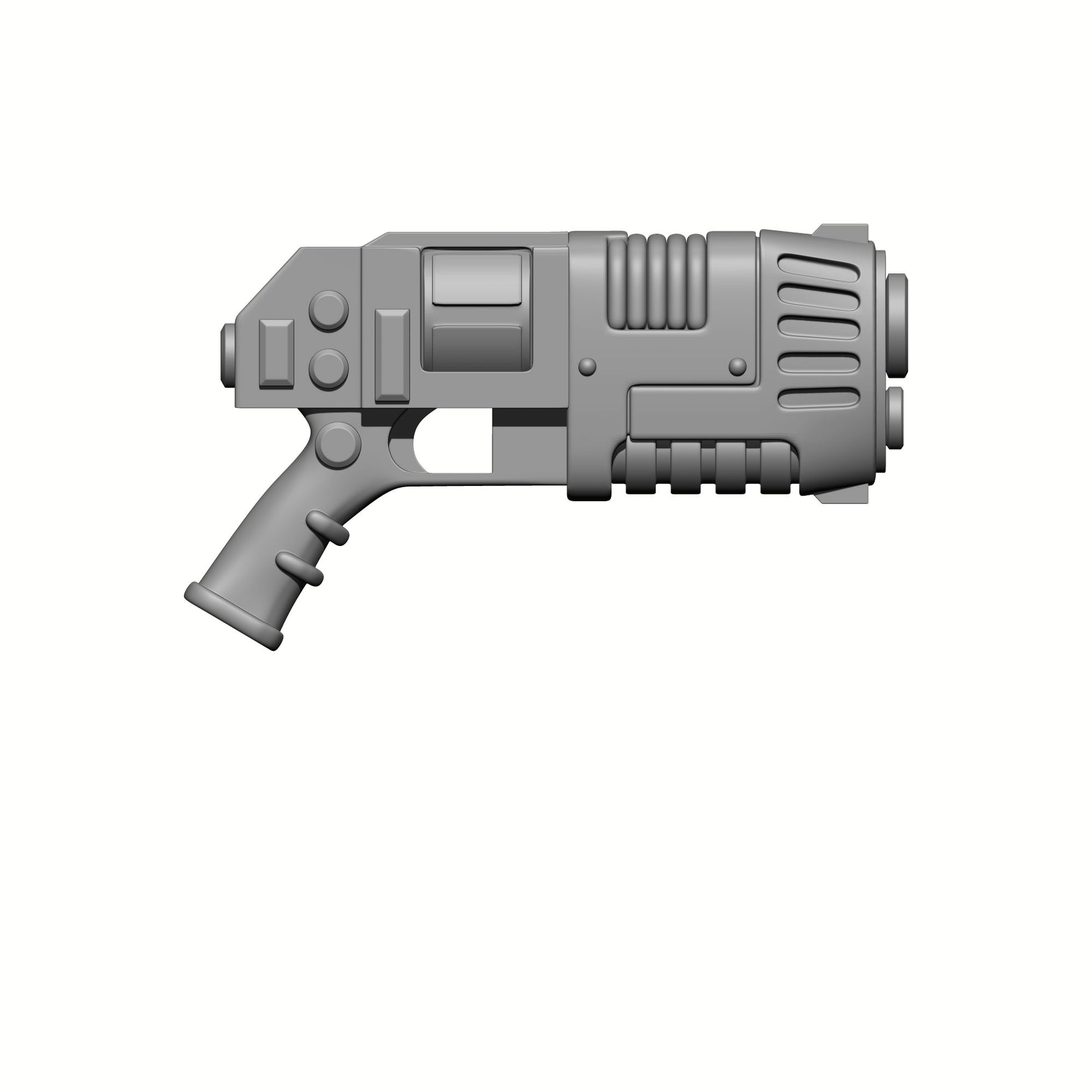 Combat Medic Plasma Revolver resin sidearm compatible with most JoyToy 1:18 scale armored action figures from 18th Scale Armory.