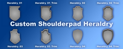 Custom Shoulder Pad Heraldry Shield pauldron resin accessory compatible with most JoyToy 1:18 scale armored action figures from 18th Scale Armory.