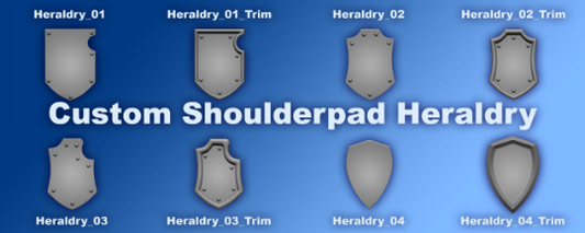 Custom Shoulder Pad Heraldry Shield pauldron resin accessory compatible with most JoyToy 1:18 scale armored action figures from 18th Scale Armory.