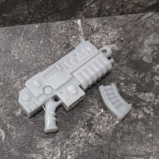 Battle Rifle with Skulls custom resin weapon compatible with JoyToy 1:18 scale armored action figures by 18th Scale Armory.