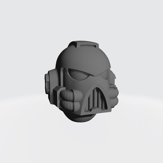 Mark VII Helmet with Two Hoses for JoyToy Warhammer 40K Space Marine 1:18 Scale Action Figures