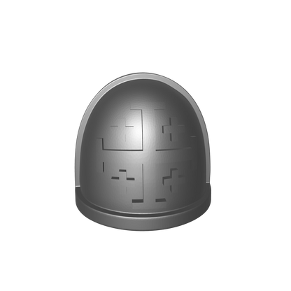 Project-44 Shoulder Pads with Jerusalem Cross Heraldry custom resin armor accessories for 28mm-32mm scale miniature figures.