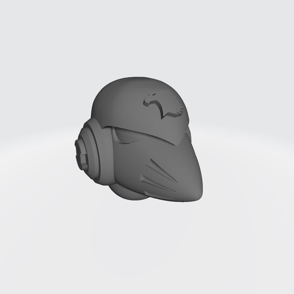 Raptors Chapter MKVI Corvus Helmet: Warhammer 40K JoyToy Compatible Space Marine 1:18 Action Figure 4" Custom Part