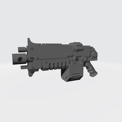 Weapon Stalker Pattern Boltgun with Drum: Ranged Weapon Warhammer 40K JoyToy Compatible Space Marine 1:18 Action Figure 4" Custom Part