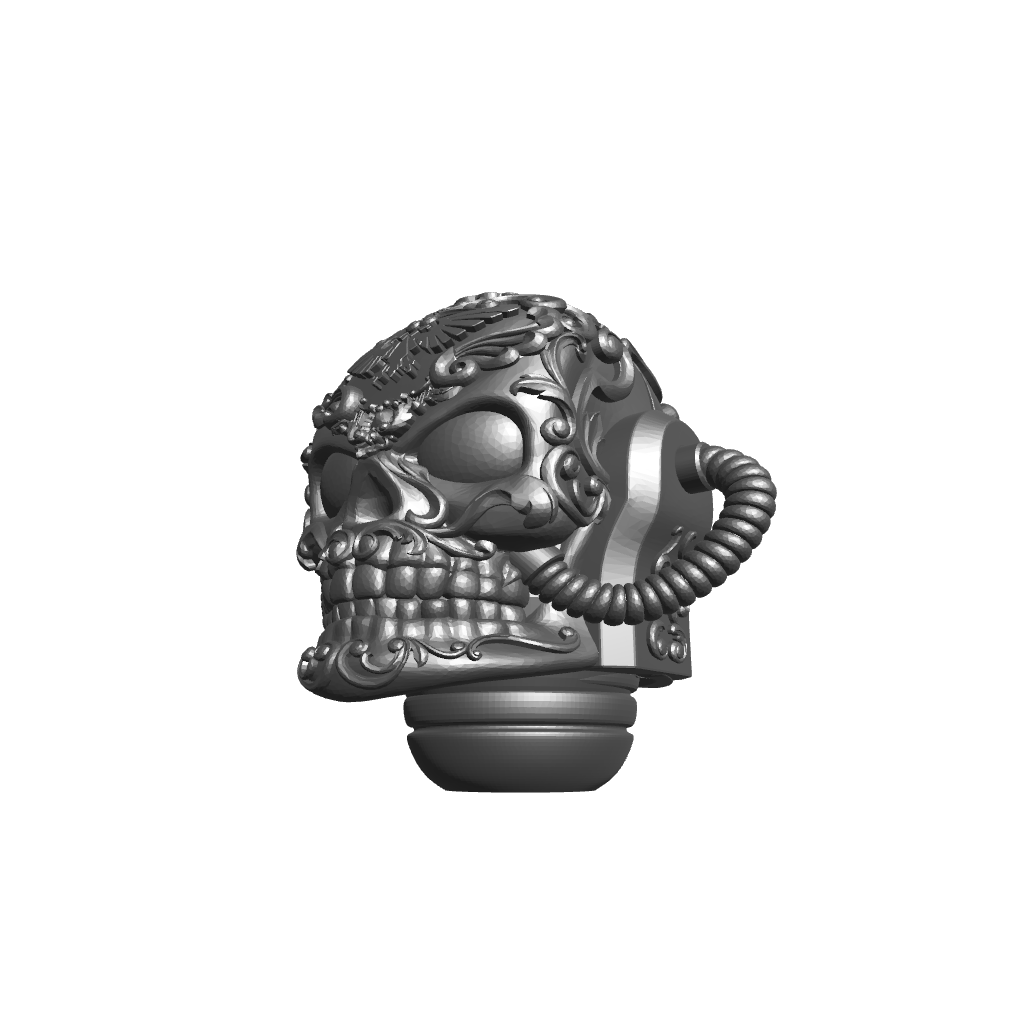 Los Muertos Chapter Chaplain Skull Helmet Ribbed for JoyToy Loyalist Marine Action Figures Custom 1:18th Scale Part