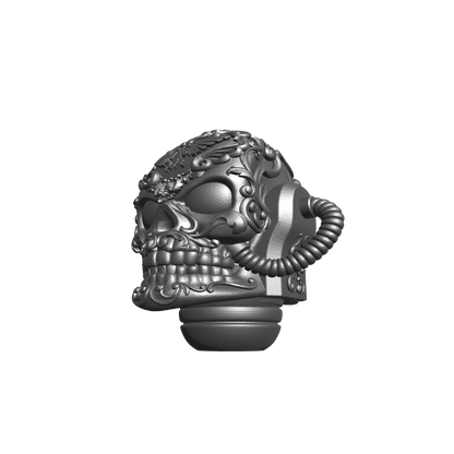 Los Muertos Chapter Chaplain Skull Helmet Ribbed for JoyToy Loyalist Marine Action Figures Custom 1:18th Scale Part