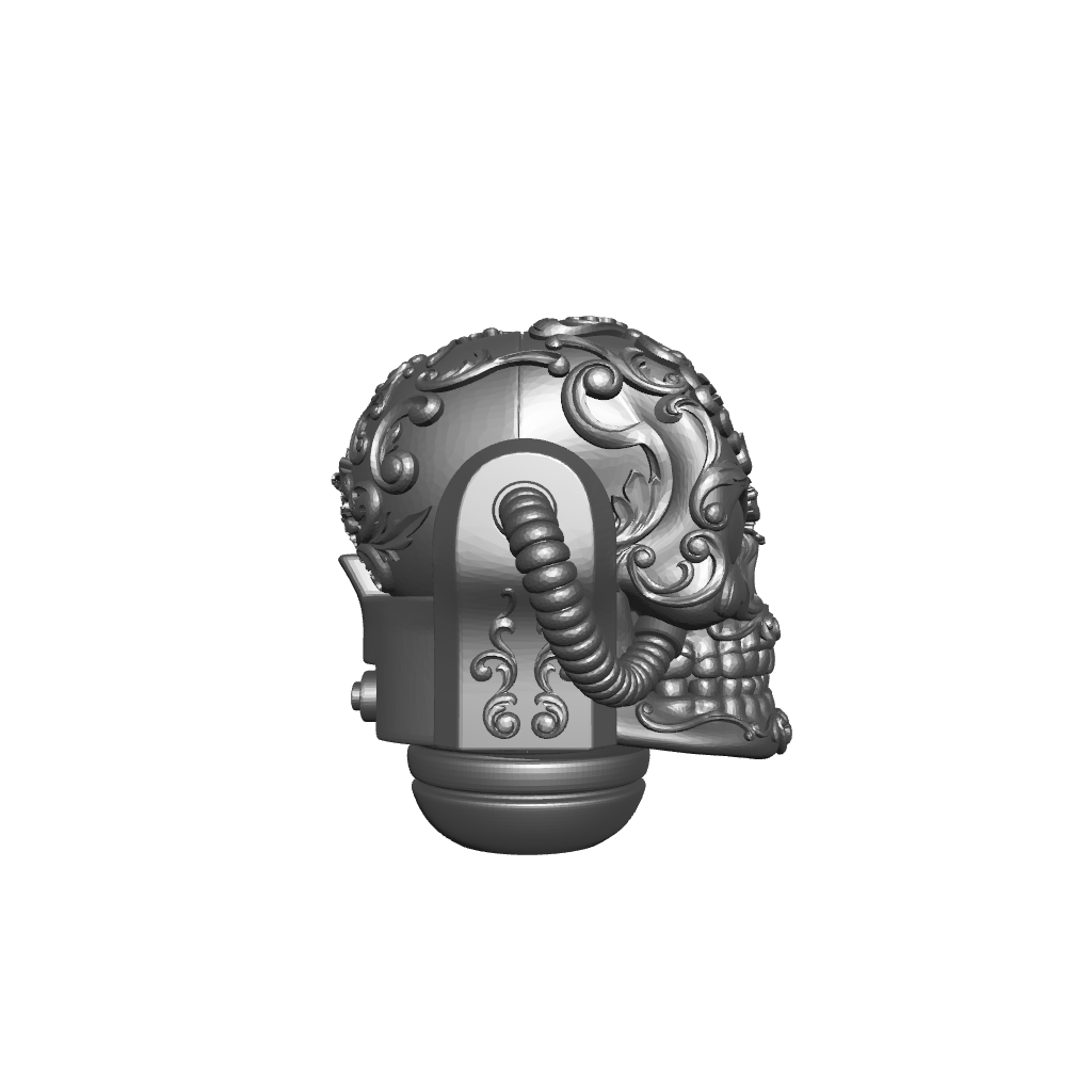 Los Muertos Chapter Chaplain Skull Helmet Ribbed for JoyToy Loyalist Marine Action Figures Custom 1:18th Scale Part