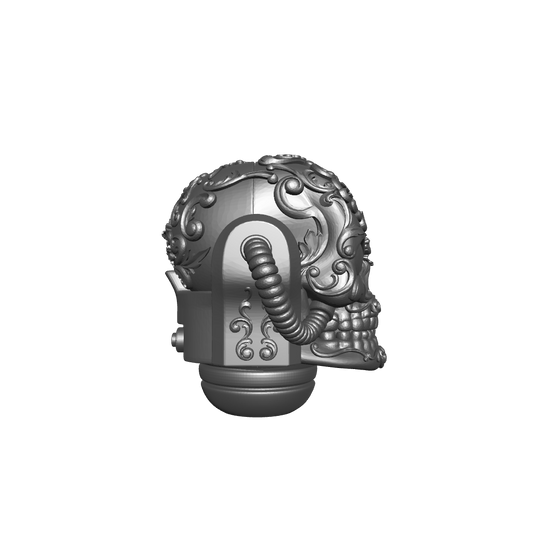 Los Muertos Chapter Chaplain Skull Helmet Ribbed for JoyToy Loyalist Marine Action Figures Custom 1:18th Scale Part