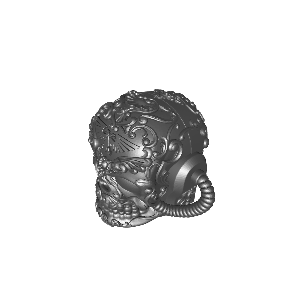 Los Muertos Chapter Chaplain Skull Helmet Ribbed for JoyToy Loyalist Marine Action Figures Custom 1:18th Scale Part