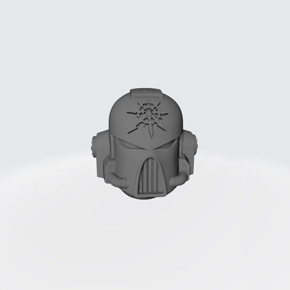Mark VII Chaos Undivided Embossed Helmet: Warhammer 40K JoyToy Compatible Space Marine 1:18 Action Figure 4" Custom Part
