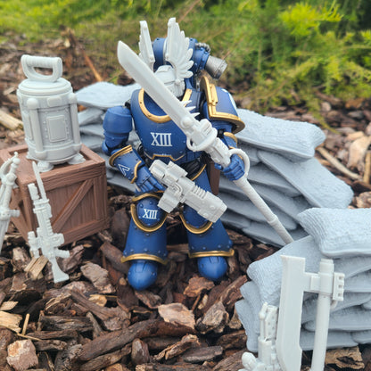 Soul Haunter Chapter Power Spear for JoyToy Space Marine Action Figures Custom 1:18th Scale Parts