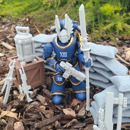 Soul Haunter Chapter Power Spear for JoyToy Space Marine Action Figures Custom 1:18th Scale Parts