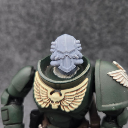 Iron Skull Warrior Order Type P Helmet custom resin helmet compatible with JoyToy 1:18 scale armored action figures.