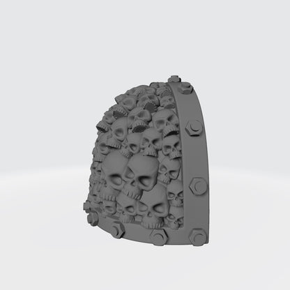 Battle Brother MKVII Shoulder Pad with Bolts and Small Skulls for JoyToy Space Marine Action Figures Custom 1:18th Scale Pauldron