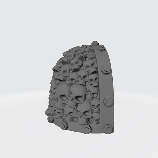Battle Brother MKVII Shoulder Pad with Bolts and Small Skulls for JoyToy Space Marine Action Figures Custom 1:18th Scale Pauldron