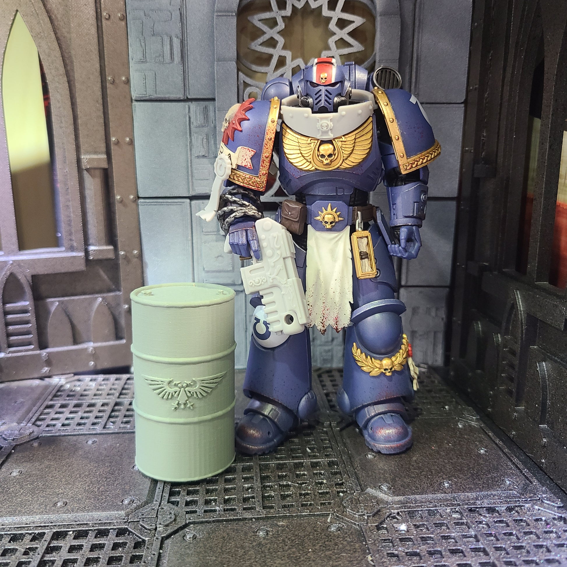 60mm Oil Drum with Eagle Custom Terrain for Dioramas