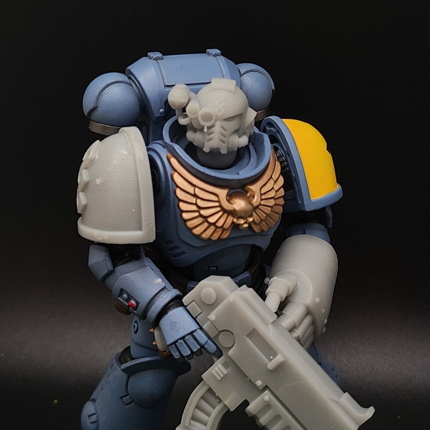 Apothecary MK X Helmet with Optics: Helmet Swap for JoyToy Warhammer 40K Compatible Space Marine 1:18 4" Action Figures