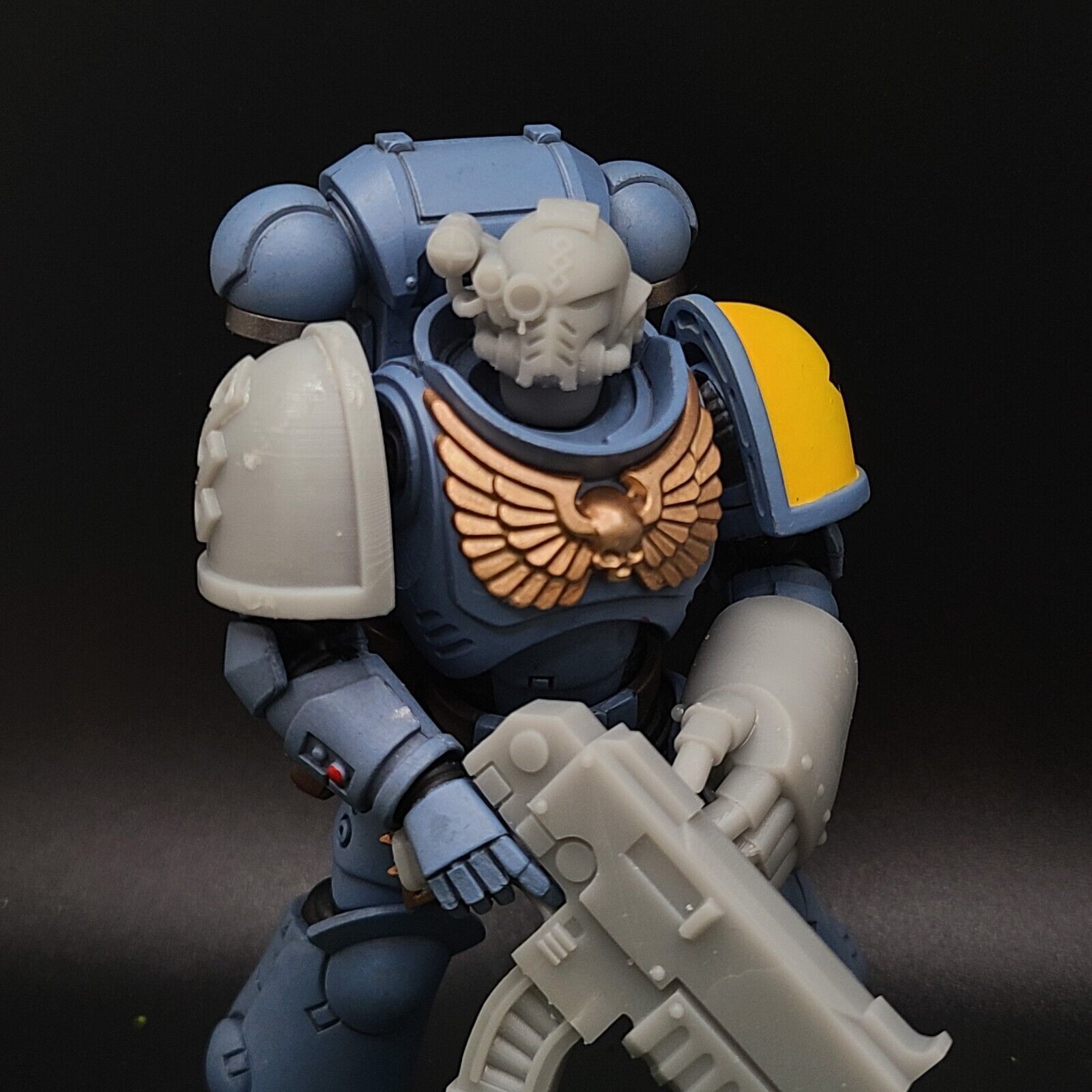 Apothecary MK X Helmet with Optics: Helmet Swap for JoyToy Warhammer 40K Compatible Space Marine 1:18 4" Action Figures