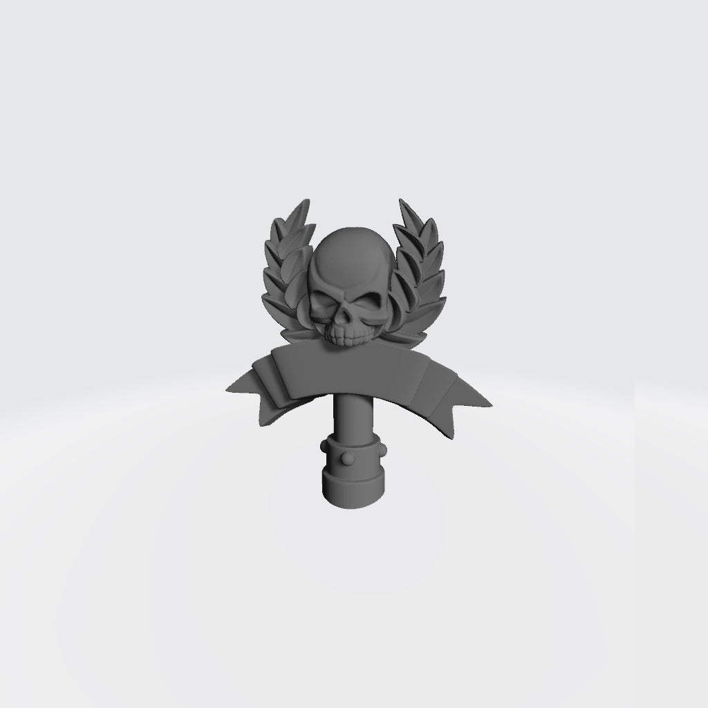 Backpack Mount Skull with Laurel and Banner for JoyToy Loyalist Marine Action Figure Custom 1:18th Scale Part