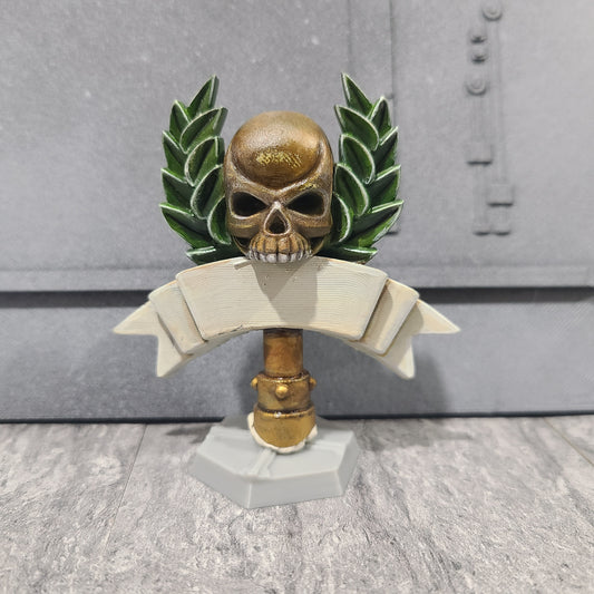 Backpack Mount Skull with Laurel and Banner for JoyToy Loyalist Marine Action Figure Custom 1:18th Scale Part