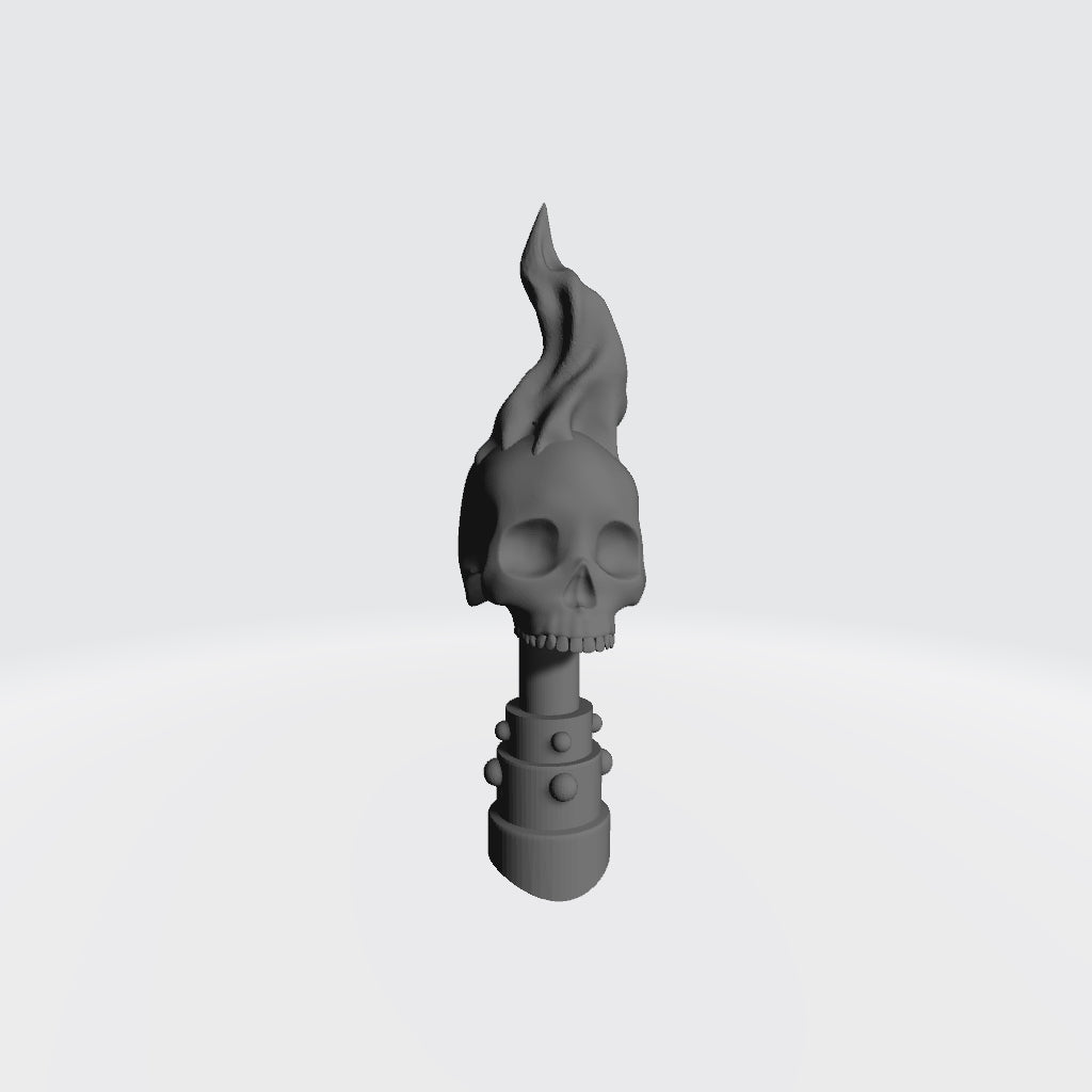 Backpack Mount Skull with Flames for JoyToy Grimdark Marine Action Figure Custom 1:18th Scale Part