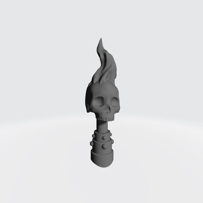 Backpack Mount Skull with Flames for JoyToy Grimdark Marine Action Figure Custom 1:18th Scale Part
