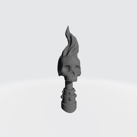 Backpack Mount Skull with Flames for JoyToy Grimdark Marine Action Figure Custom 1:18th Scale Part