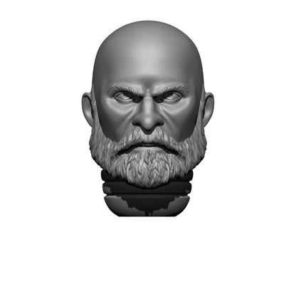 Head Bald Sergeant with Beard for JoyToy Loyalist Marine Action Figures Custom 1:18th Scale Head Swap