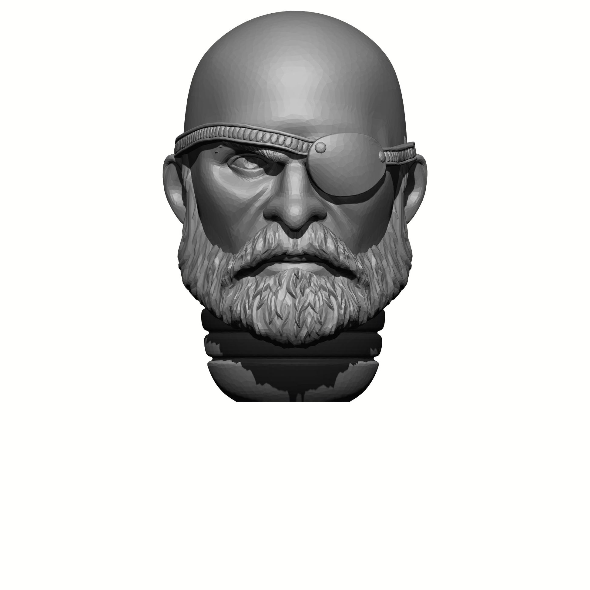 Bald Sergeant with Beard and Eyepatch Head Swap for JoyToy Space Marine Action Figures Custom 1:18th Scale Parts