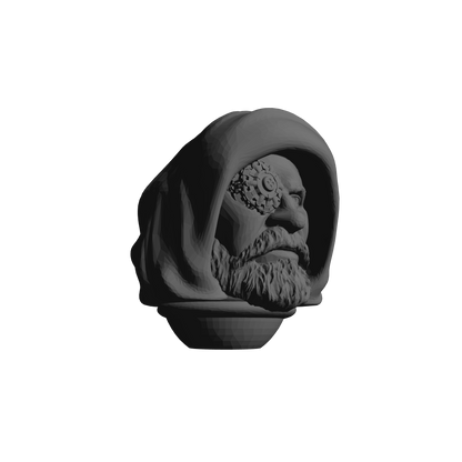 Tech Engineer Warrior Priest Veteran Hood with Cyber Right Eye Head Swap Compatible with JoyToy 1:18 Scale Armored Action Figures Custom Resin Head Swap