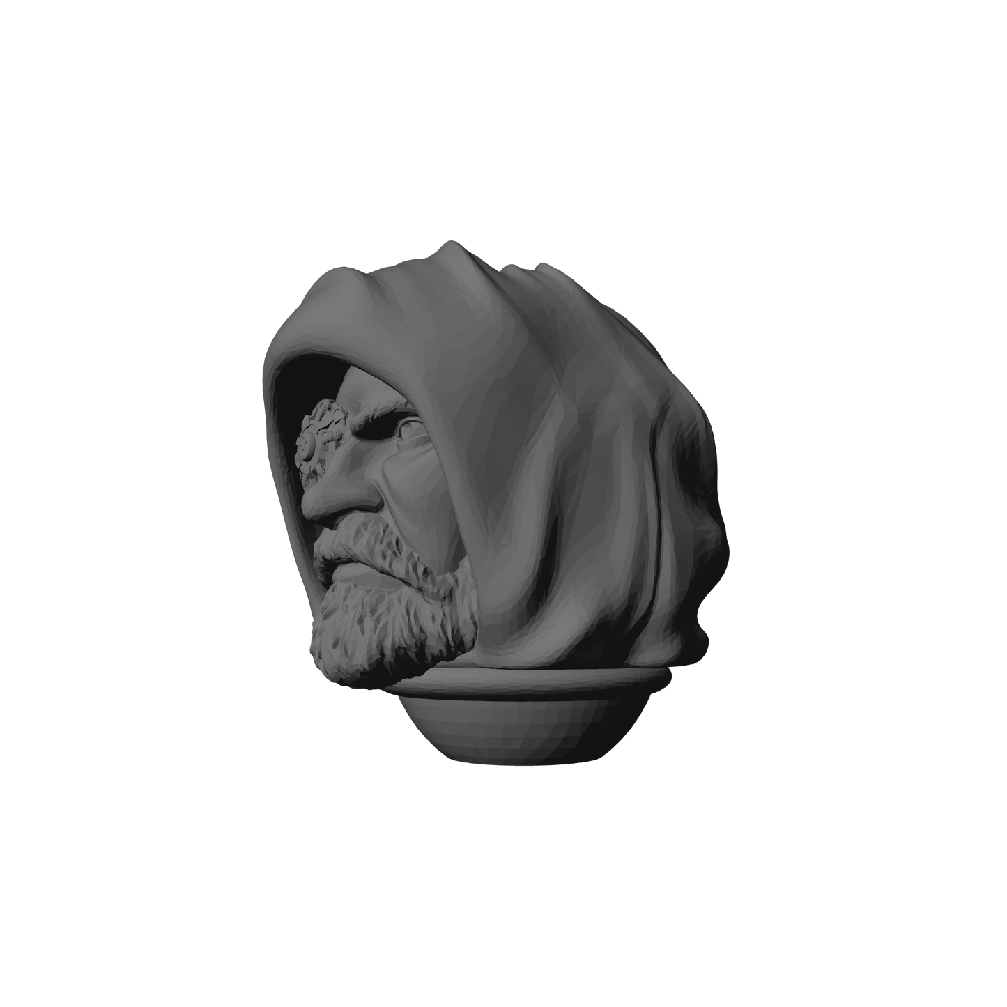 Tech Engineer Warrior Priest Veteran Hood with Cyber Right Eye Head Swap Compatible with JoyToy 1:18 Scale Armored Action Figures Custom Resin Head Swap