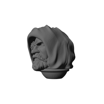 Tech Engineer Warrior Priest Veteran Hood with Cyber Right Eye Head Swap Compatible with JoyToy 1:18 Scale Armored Action Figures Custom Resin Head Swap