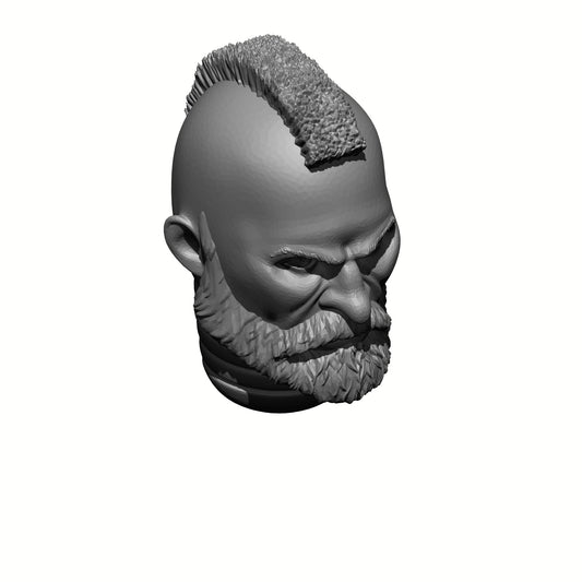 Sergeant with Beard and Mohawk Head Swap for JoyToy Loyalist Marine Action Figures Custom 1:18th Scale