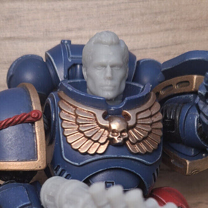 Henry Cavill Space Marine Head for JoyToy Loyalist Marine Action Figures Custom 1:18th Scale Head Swap