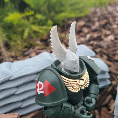 Dark Angels Legion 30k Winged Helmet for JoyToy Loyalists Marine Action Figures Custom 1:18th Scale Head Swap