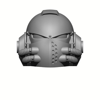 Knight Helmet with Two Tubes Head Swap for JoyToy Grimdark Marine Action Figures Custom 1:18th Scale Parts