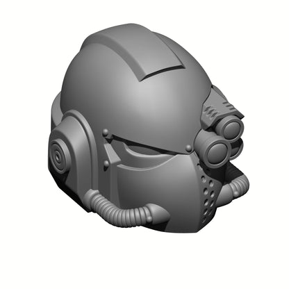 Mechanicus Knight Helmet with Optics Head Swap for JoyToy Grimdark Marine Action Figures Custom 1:18th Scale Parts