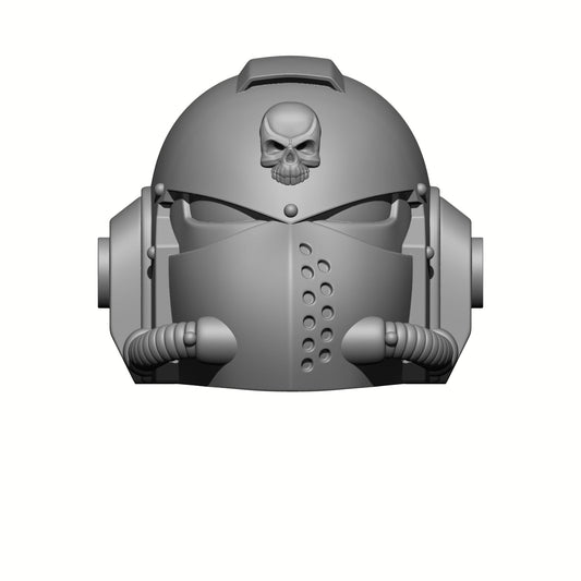 Knight Helmet with Skull and Single Hose for JoyToy Loyalist Marine Action Figures Custom 1:18th Scale Head Swap