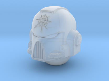 Mark VII Chaos Undivided Engraved Helmet for JoyToy Traitor Marine Action Figures Custom 1:18th Scale Head Swap