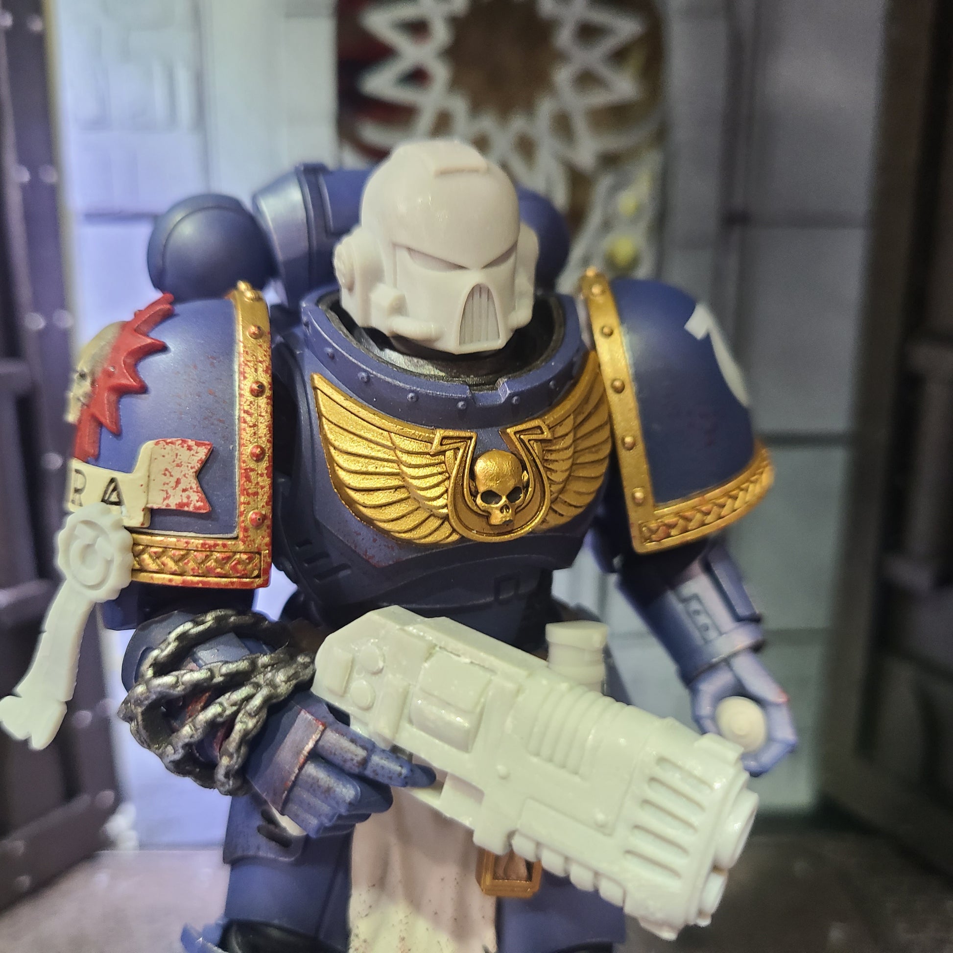 MK VII Helmet for JoyToy SM2 Sized Loyalists Marine Action Figures Custom 1:18th Scale Head Swap