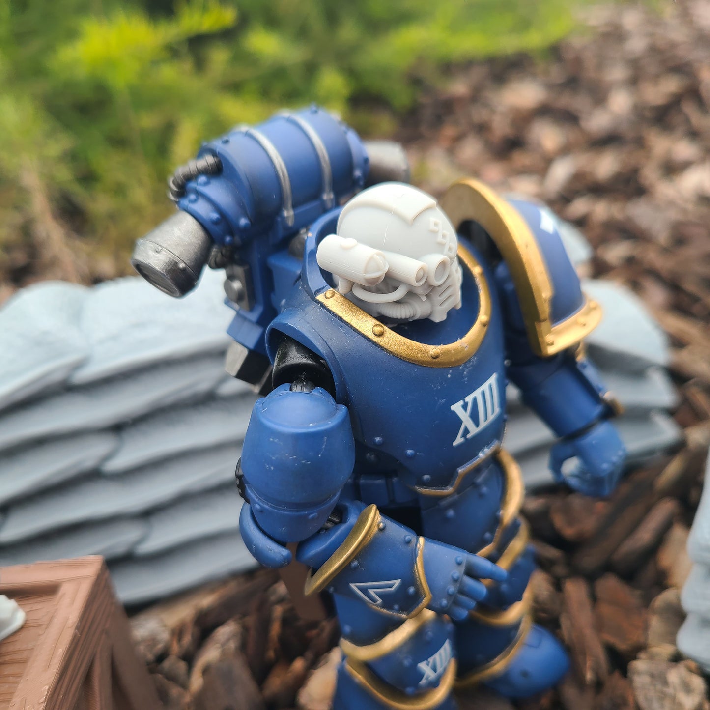 Apothecary MK X Helmet with Optics: Helmet Swap for JoyToy Warhammer 40K Compatible Space Marine 1:18 4" Action Figures