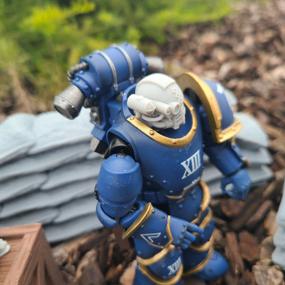 Apothecary MK X Helmet with Optics: Helmet Swap for JoyToy Warhammer 40K Compatible Space Marine 1:18 4" Action Figures