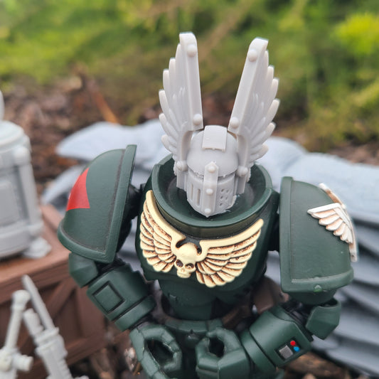 Dark Angels Legion MKIII Winged Helmet for JoyToy Loyalists Marine Action Figures Custom 1:18th Scale Head Swap