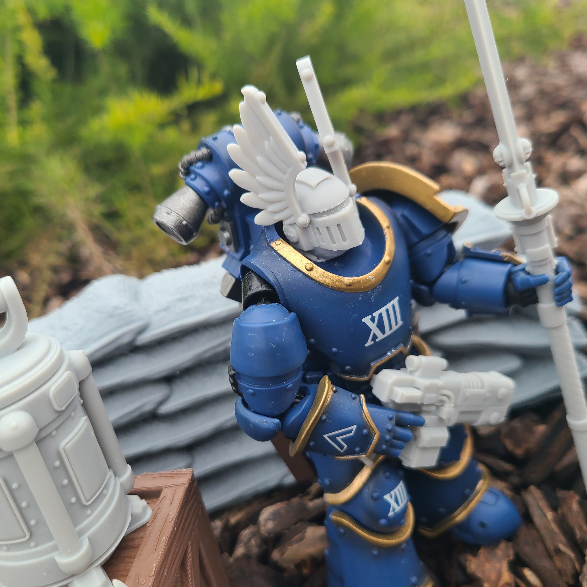Dark Angels Legion MKIII Winged Helmet Ver. 2 for JoyToy Loyalists Marine Action Figures Custom 1:18th Scale Head Swap