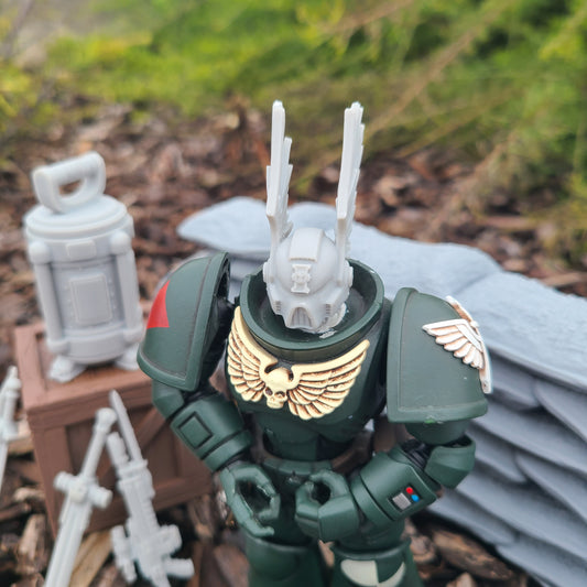 Deathwatch Mark VIII Helmet with Wings for Loyalist Marine Action Figures Custom 1:18th Scale Upgrade