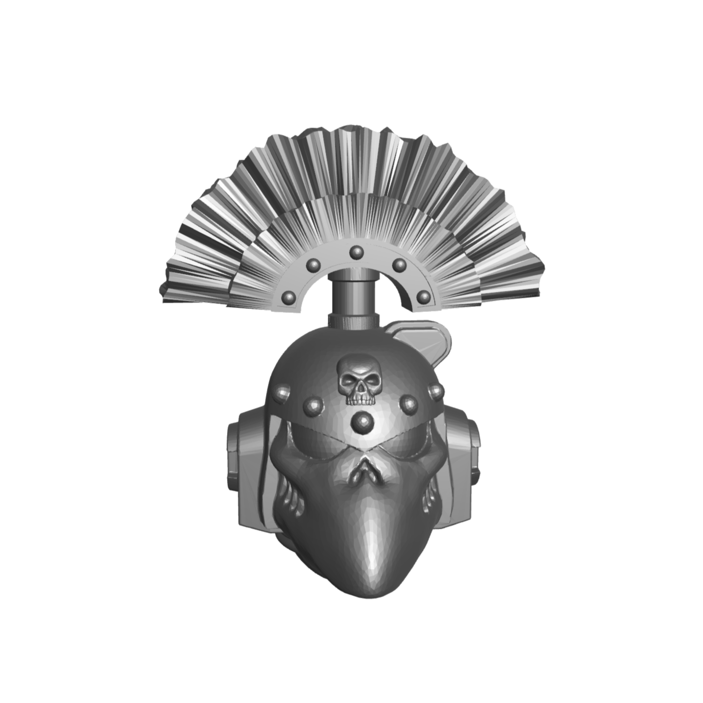 Legion of the Damned Chapter Helmet MKVI Corvus Ver. A with Skull and Plume for JoyToy Grimdark Marine Action Figures Custom 1:18th Parts