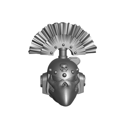 Legion of the Damned Chapter Helmet MKVI Corvus Ver. A with Skull and Plume for JoyToy Grimdark Marine Action Figures Custom 1:18th Parts