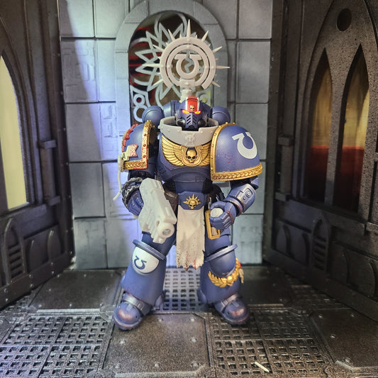 Ultramarines Legion Iron Halo with Legion Icon for JoyToy Loyalist Marine Action Figure 1:18th Scale Custom Accessory