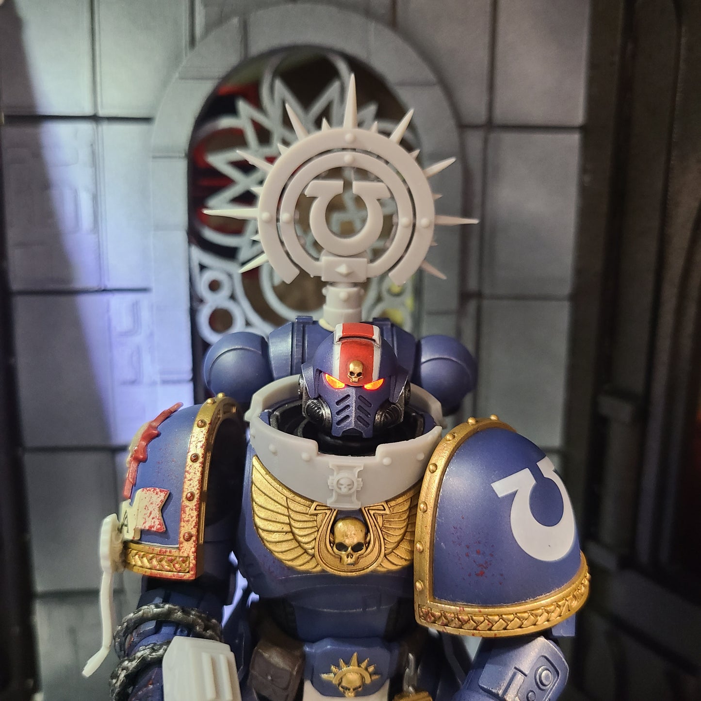 Ultramarines Legion Iron Halo with Legion Icon for JoyToy Loyalist Marine Action Figure 1:18th Scale Custom Accessory