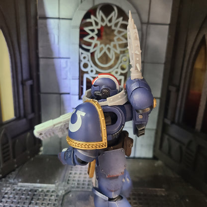 Ultramarines Legion Iron Halo with Legion Icon for JoyToy Loyalist Marine Action Figure 1:18th Scale Custom Accessory